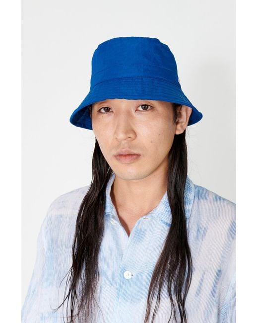 Our Legacy Blue Dropped Brim Bucket Hat for men