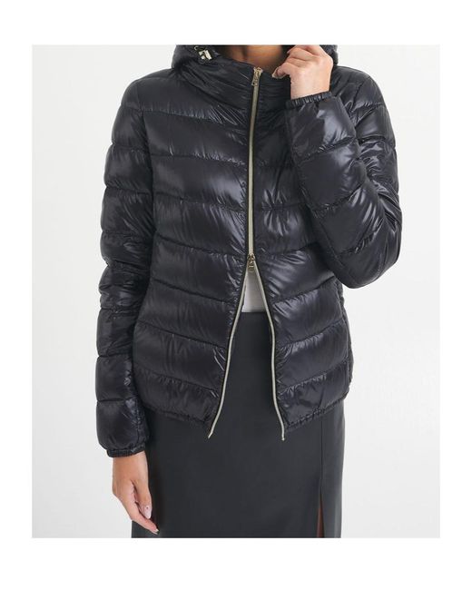 Herno Black Giada Hooded Quilted Down Jacket