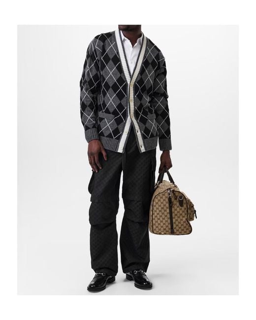 Gucci Black Logo Cargo Pants for men
