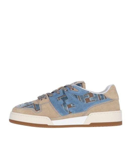 Fendi Blue Match Low-Top Sneakers
