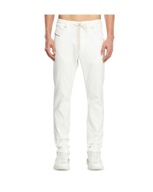 DIESEL White 2030 D-Krooley Tapered-Leg Jeans for men