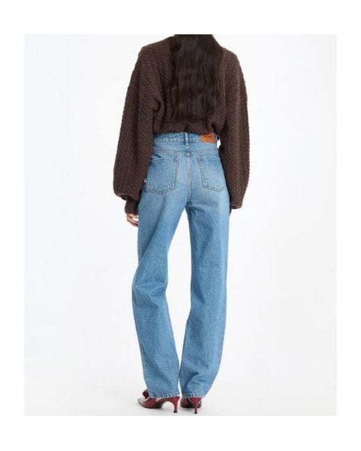ROTATE BIRGER CHRISTENSEN Blue High Waist Cutline Jeans