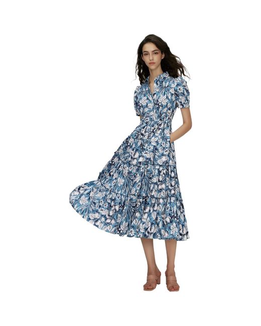 Diane von Furstenberg Blue Short Sleeve Dress