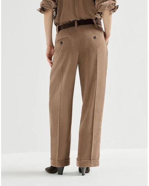 Brunello Cucinelli Brown Fluid Corduroy Baggy Sartorial Trousers