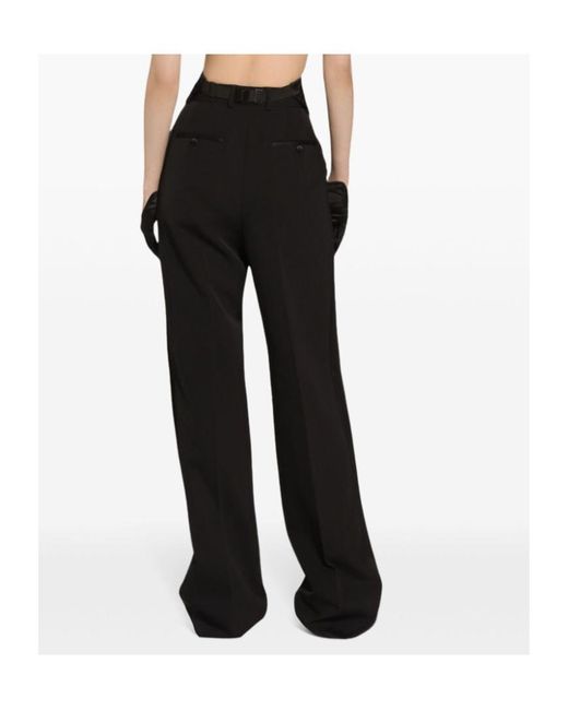 Dolce & Gabbana Black Gabardine Tuxedo Pants