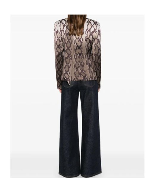 Stella McCartney Brown Tie Snake Print Top