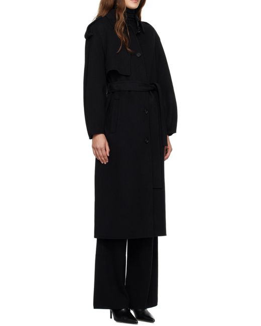 Mackage Black Lapel Long-Sleeved Coat