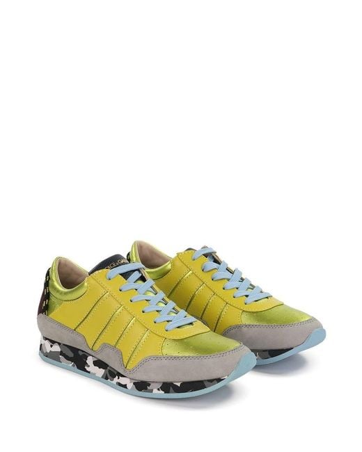 Dolce & Gabbana Yellow Logo Casual Sneakers for men