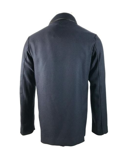 Emporio Armani Blue Double Breasted Coat for men