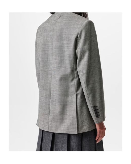 Prada Gray Double-Breasted Blazer