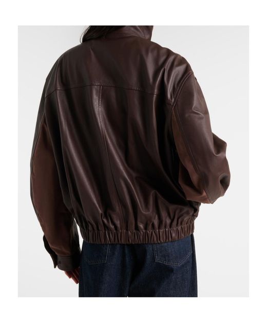 Lemaire Brown Leather Blouson Jacket
