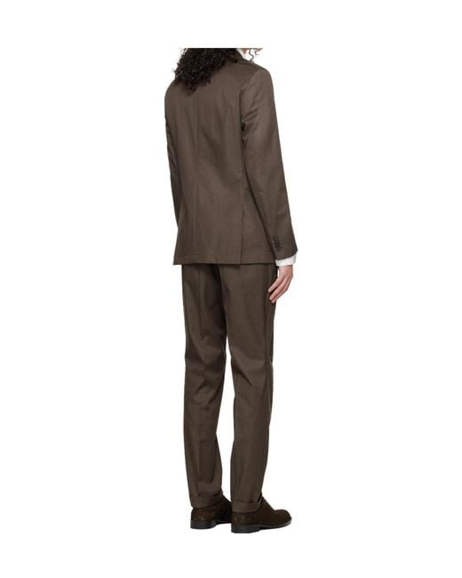 Boss Brown Double-Breasted Suit for men