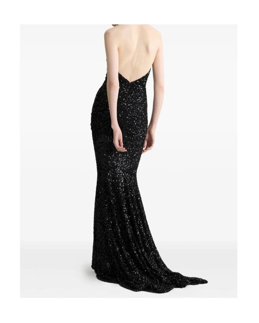 Patou Black Sequinned Halterneck Maxi Dress