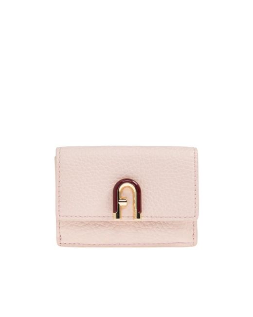 Furla Pink Idea Logo Plaque Small Wallet