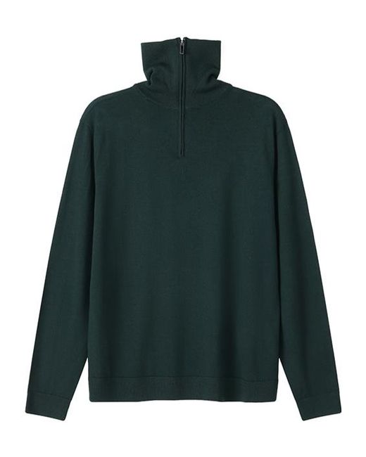 Emporio Armani Green Long-Sleeved Logo Sweater for men
