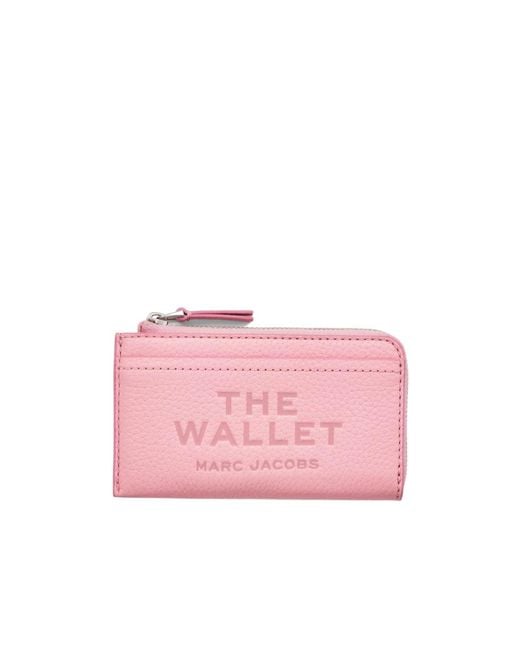Marc Jacobs Pink Logo Debossed Zip-Up Wallet
