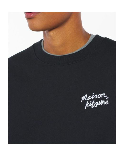 Maison Kitsuné Blue Maison Kitsuné Handwriting Comfort Sweatshirt for men