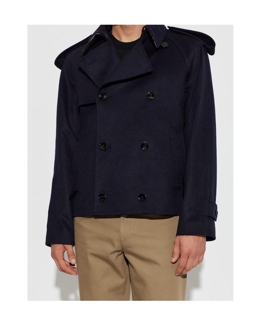 Burberry Blue Double-Breasted Casual Jacket for men