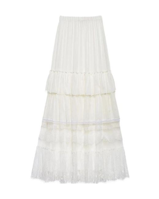Aniye By White Tiered Ruffled Maxi Skirt