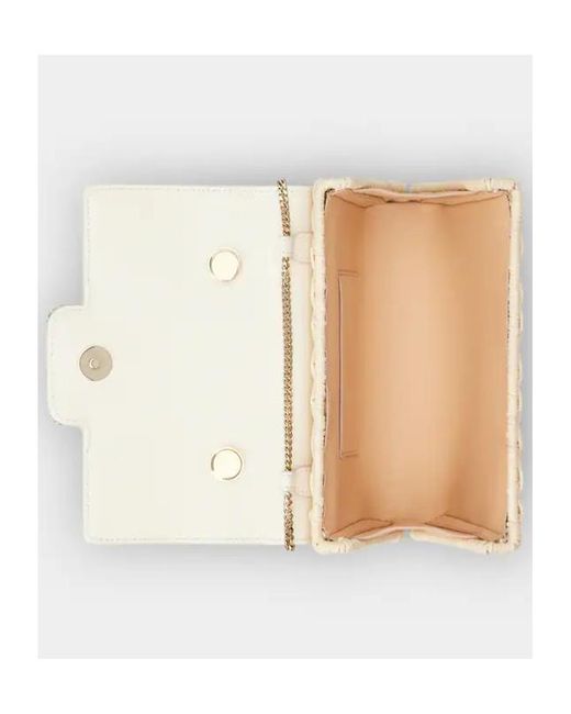 Roger Vivier White Wicker Jewel Mini Flower Strass Buckle Clutch Bag