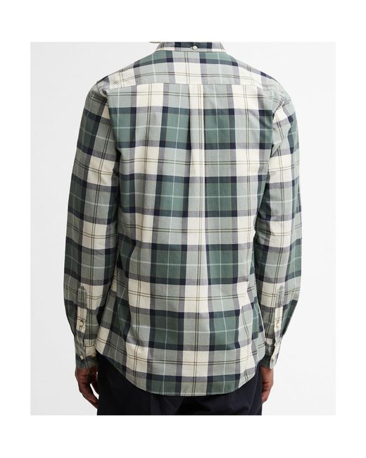 Barbour Gray Long-Sleeved Plaid Shirt for men