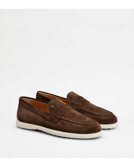Tod's Brown Round-Toe Loafers for men