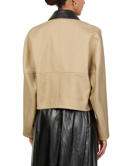 Givenchy Natural Collared Long-Sleeved Short Coat