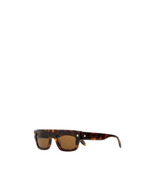 McQueen White Eyewear Rectangular-Frame Sunglasses