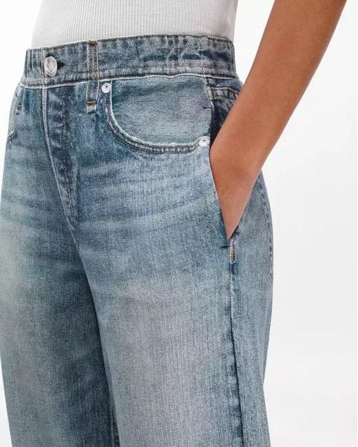 Rag & Bone Blue Miramar Wide-Leg Pants