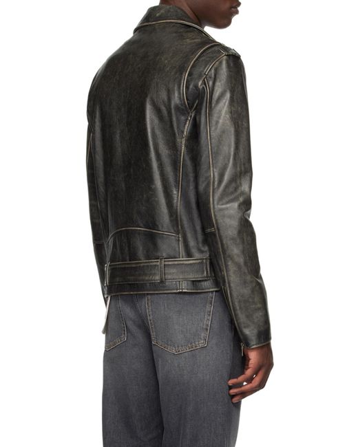 Golden Goose Deluxe Brand Black Zipped Biker Jacket for men