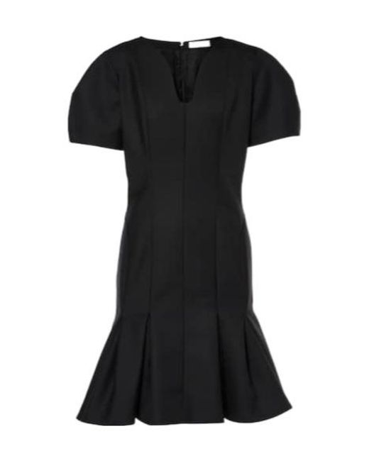 Nina Ricci Black Wool Gabardine Midi Dress