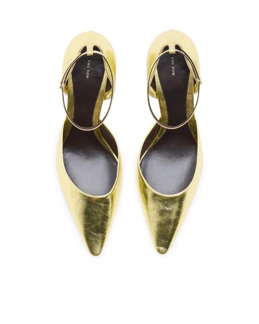 The Row Metallic Ankle Strap Buckle High Heels