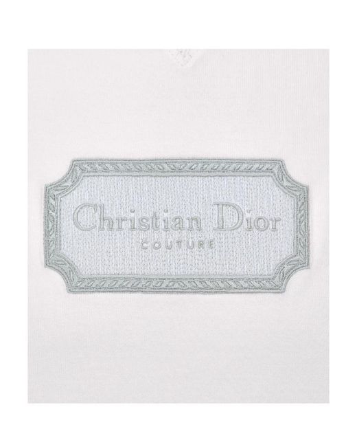 Dior White Homme Logo Patch Round-Neck T-Shirt for men