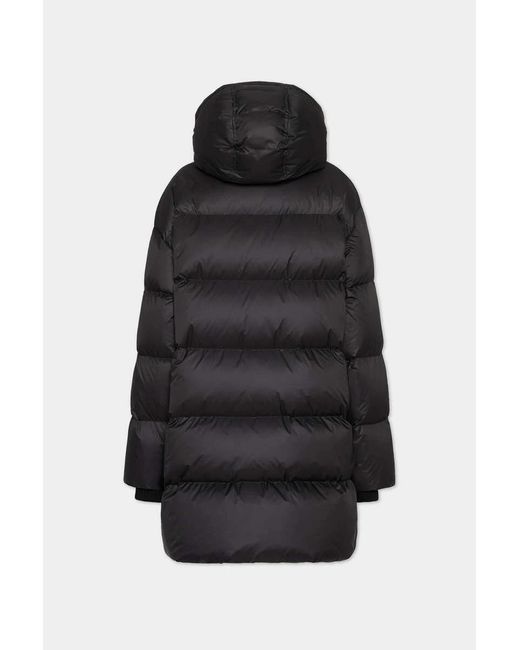 DSquared² Black Long Sleeved Hooded Down Coat