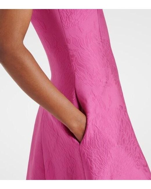 Emilia Wickstead Pink Mara Cloqué Cocktail Dress