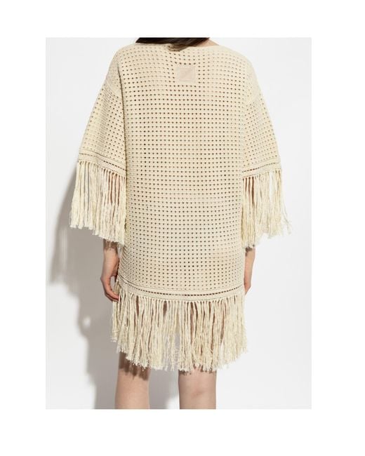 Zimmermann Natural Fringe-Trim Mini Dress