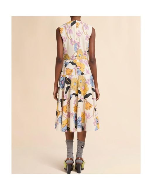 Marni Metallic Melodia Print Poplin Midi Dress