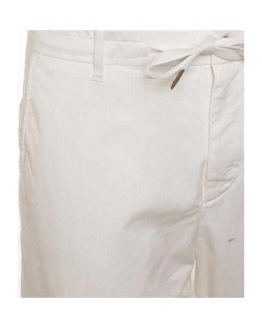 Canali White Drawstring Waist Pants for men
