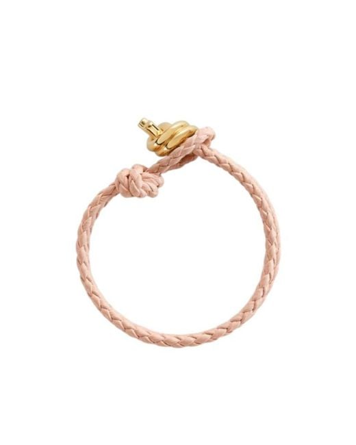 Bottega Veneta White Knot Detailed Braided Bracelet for men