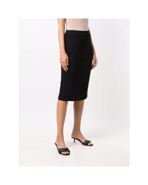 Emporio Armani Black High Waist Midi Pencil Skirt