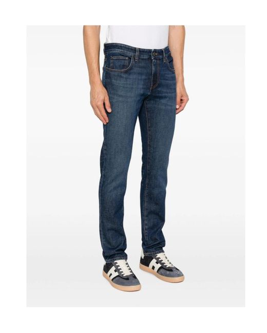 PT01 Blue Belt Loop Jeans for men