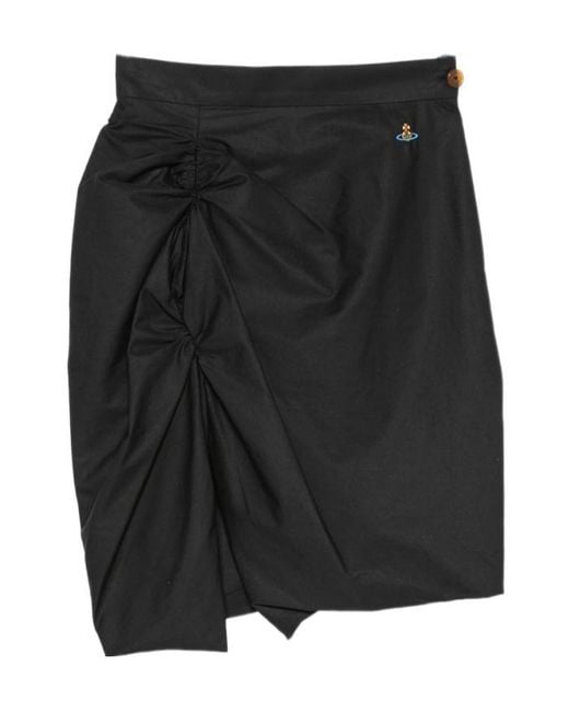 Vivienne Westwood Black Side Slit Asymmetric Mini Skirt