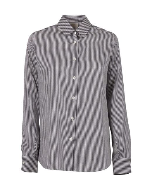 Mazzarelli Gray Striped Shirt