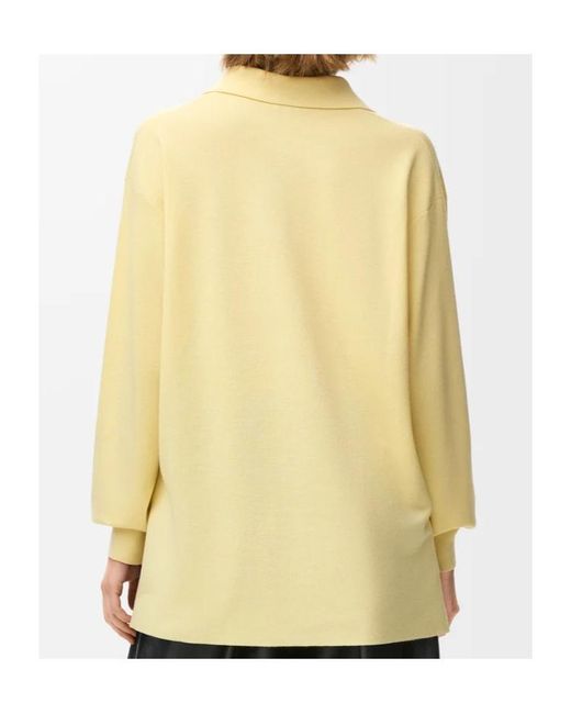 Loewe Yellow Long-Sleeved Knitted Polo Sweater