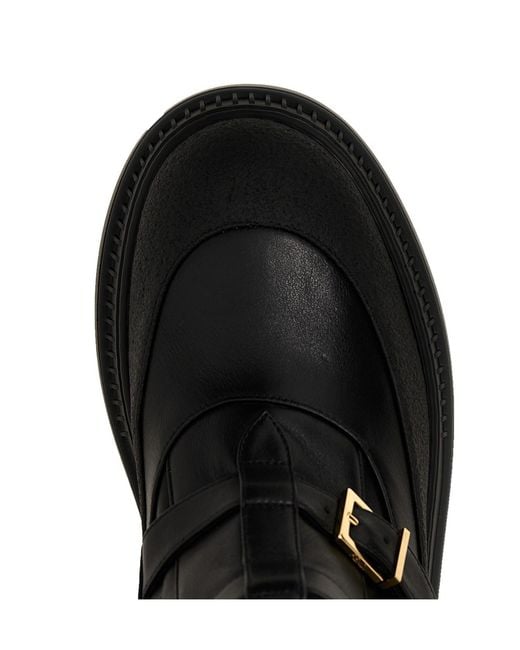 Fendi Black Delfina Lace-Up Biker Boots