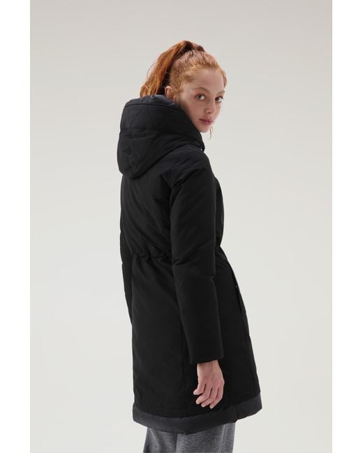 Woolrich Black Weoka Logo-Patch Down-Padded Parka