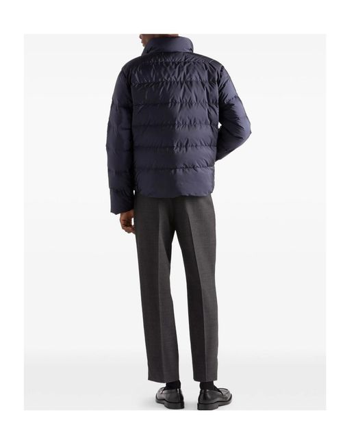 Prada Blue Logo Zip Down Jacket for men