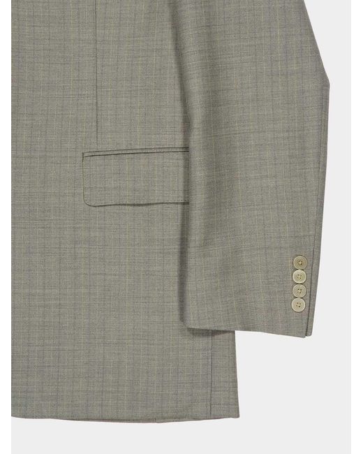 Auralee Gray Striped Suit Jacket