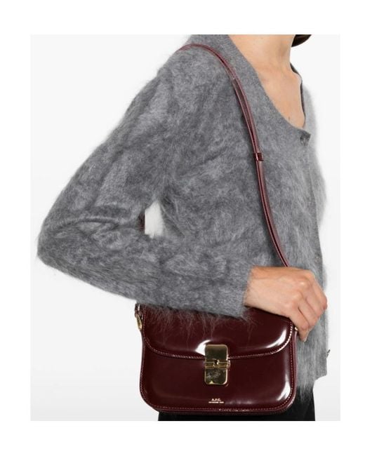 A.P.C. White Flap Shoulder Bag