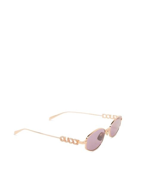Gucci Pink Eyewear Gg1802S Oval Logo Sunglasses